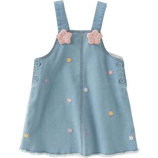戴维贝拉儿童牛仔背带裙2026春装新款女童宝宝甜美裙子连衣裙童装