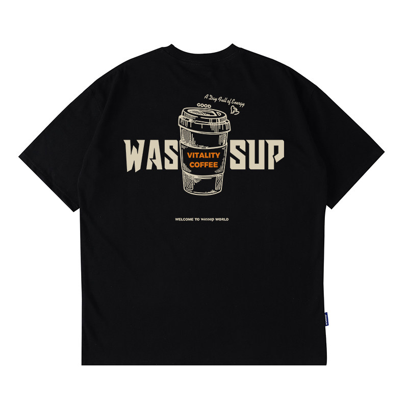 WASSUP美式重磅字母潮牌短袖T恤