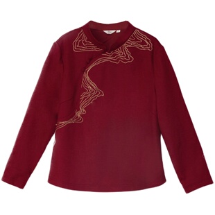 布符秋冬新款珠绣旗袍上衣改良中式小立领时尚国风复古女装