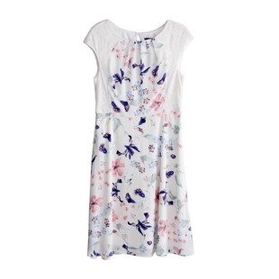 台湾品牌大码女装高端雪纺花印无袖背心连衣裙子2025新款夏季薄款