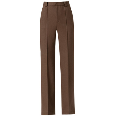 垂感高腰直筒裤针织毛呢长裤