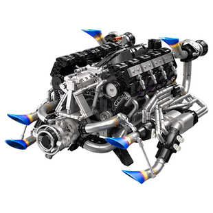 【顺丰包邮】异启积木v8发动机模型v12发动机模型玩具适用于乐高