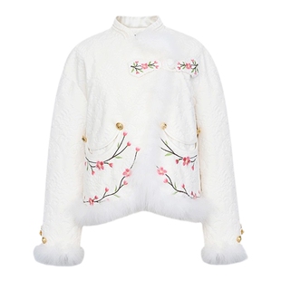 【青绣联名】lefame拉飞姆非遗系列白色青绣提花格格服