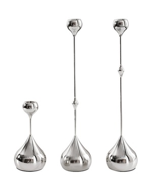 现代轻奢高级感银色烛台