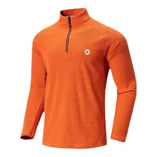 积能户外跑步抓绒衣男款冬季保暖打底运动长袖加绒半拉链上衣卫衣