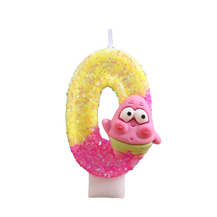 卡通数字2生日蜡烛派大星造型可爱装饰蜡烛生日派对用品跨境电商