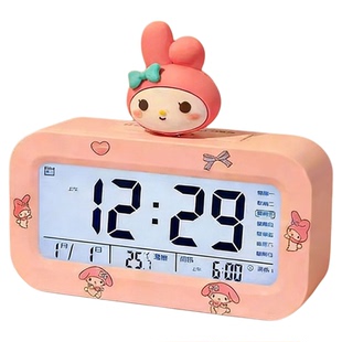 美乐蒂卡通闹钟学生电子钟充电夜光多功能倒计时器桌面台钟宿舍小