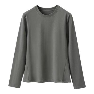 简约凉感纯棉女长袖打底衫可外穿