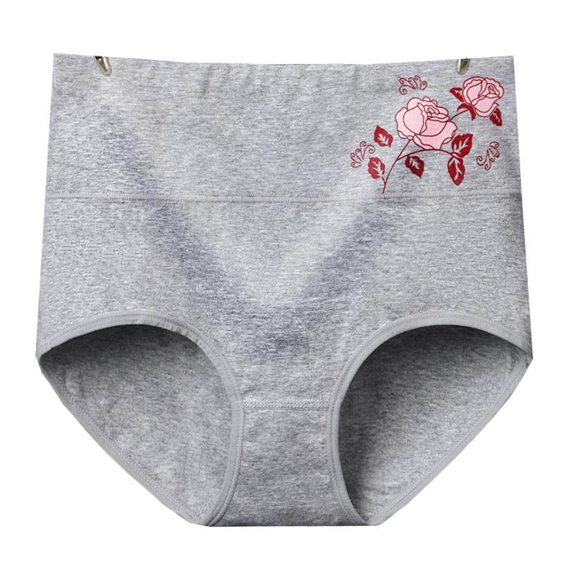 4条高腰内裤女纯棉全棉裆收腹提臀透气无痕少女胖mm大码三角裤头