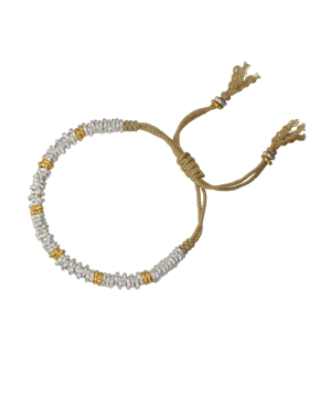 足银999锦盘手链金银拼色手串