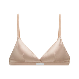 MIMI FANTASY轻奢缎面法式三角杯内衣女2025细肩带薄款无钢圈文胸