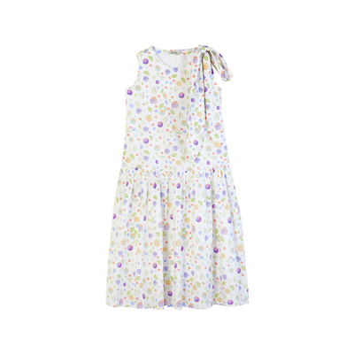 极简设计感蝴蝶结绑带无袖长裙女