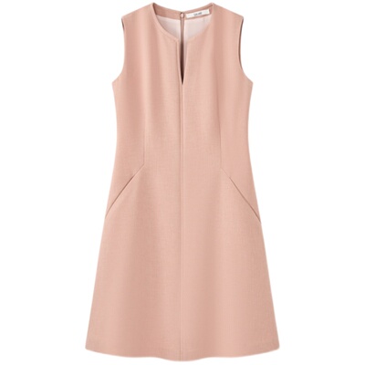 LAUREL小V领无袖收腰连衣裙