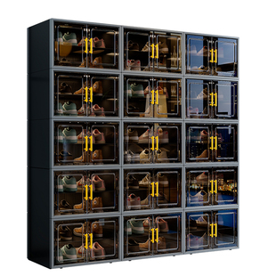 透明鞋柜收纳柜一体靠墙鞋盒家用室内好看多层入户门口鞋架子神器