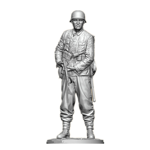 WW2人物模型1/16二战步兵军官抽烟小队长兵人gk白模手办摆件184