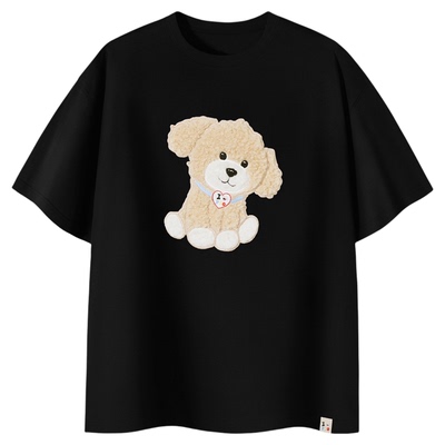 PSO Brand男装女装可爱小狗纯棉圆领短袖男款休闲t恤上衣情侣装