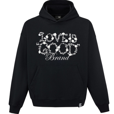 GOODBRACH 花香鸟语立体图案刺绣卫衣重磅轻奢时尚高级感情侣卫衣