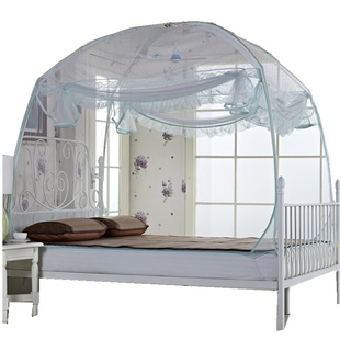 2025新款蒙古包三开门蚊帐家用卧室防摔学生宿舍防蚊透气加密网纱