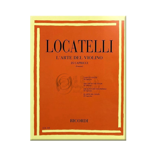罗卡特里 小提琴艺术 25首随想曲 里科尔迪乐谱书 Ricordi Locatelli LArte del Violino Capricci Violin Method HL50011580