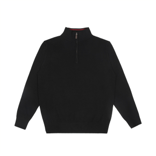 GTAL美式元年半拉链立领毛衣套头半高领红边休闲男士长袖针织衫