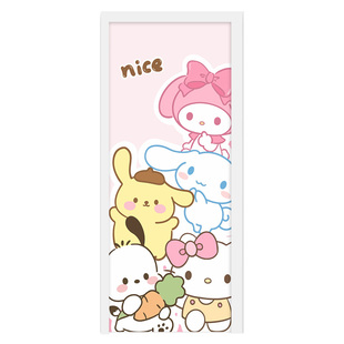 三丽欧库洛米门贴纸遮丑高级感卡通可爱翻新装饰画衣柜子木门改造