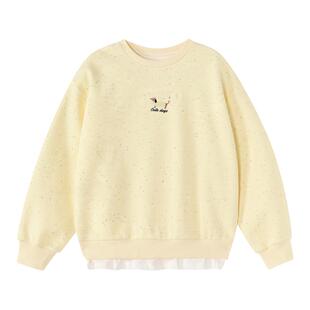 笛莎童装女童卫衣春季新款中大童女孩儿童圆领套头上衣洋气外套