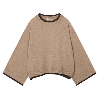 studio CLIP 针织衫女2026春季新款宽松个性散口袖短款毛衣631322