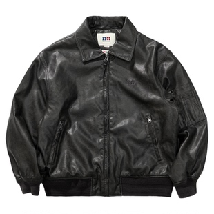 NOTHOMME潮牌3M新雪丽复古cleanfit夹棉外套保暖PU皮夹克棉衣棉服