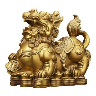 铜貔貅财位店铺摆件纯铜豸貔犰发财天禄皮休家居饰品客厅招财装饰