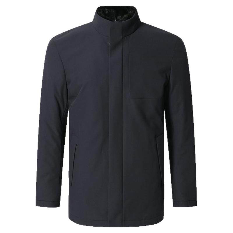 水貂毛领/可卸白鹅内胆]羽绒服男