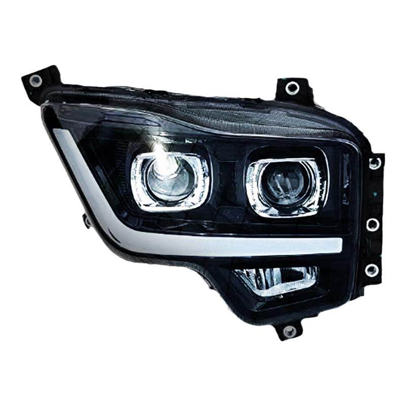 适用陕汽德龙L5000X5000S大灯总成改装双透镜全LED四近六远前照灯