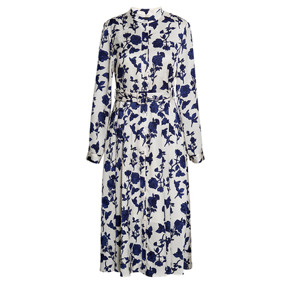 罗衣法式大摆提花缎面连衣裙