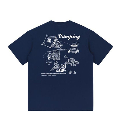 日系复古印花短袖T恤夏季白色纯