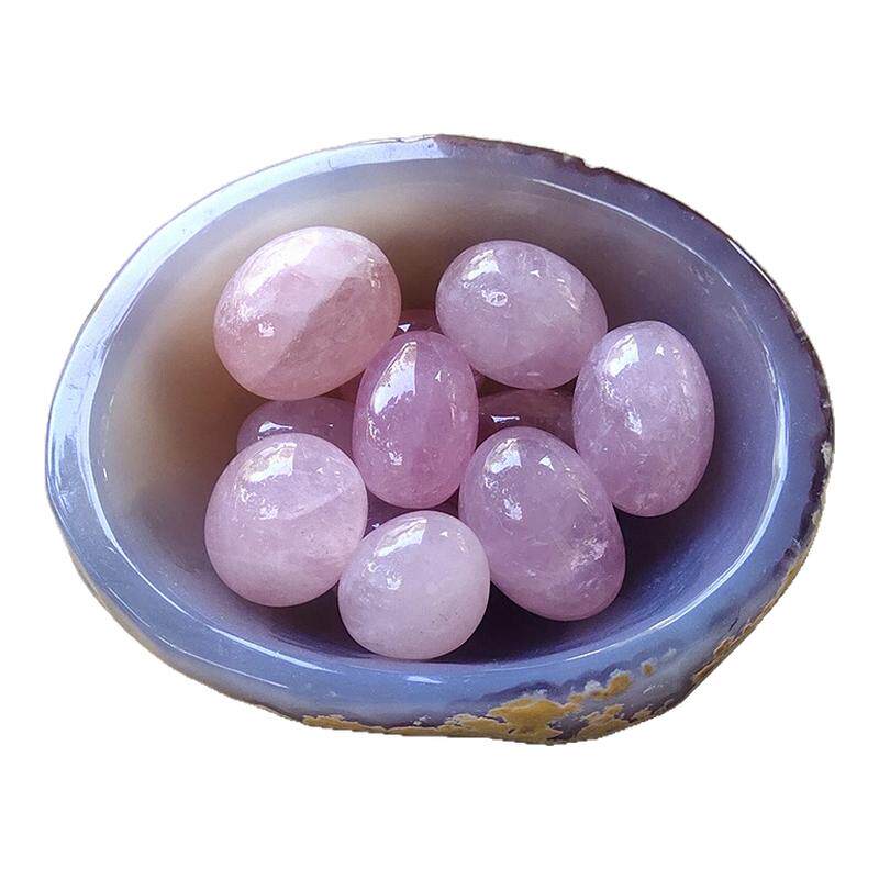天然粉水晶小石头碎石手把件盆景