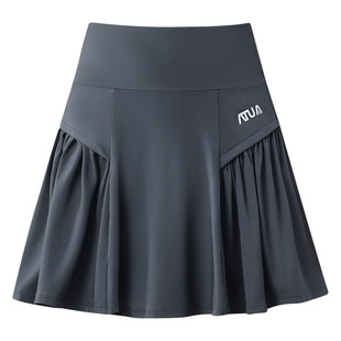 大码运动半身裙女胖mm跑步健身运动短裙裤速干百褶网球裙假两件夏