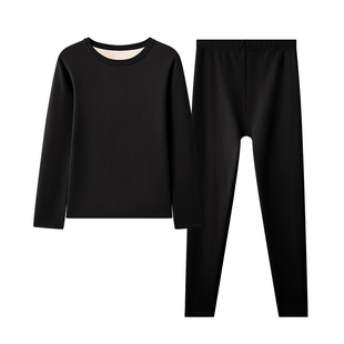 芬腾可安羊毛蚕丝秋冬加绒阳离子打底衫保暖内衣套装秋衣秋裤女士