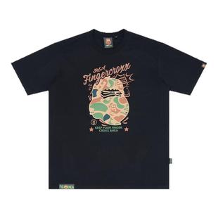 HEA x i.t fingercroxx国潮猿人头短袖T恤夏男女同款纯棉印花上衣