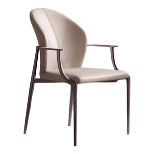 意式轻奢餐椅2025新款靠背椅子家用高级感主人椅酒店洽谈茶台椅子