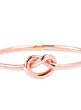 14K包玫瑰金手工编织爱心戒指