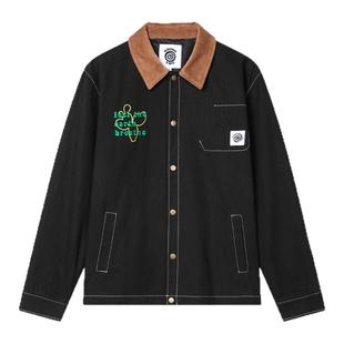 ROUND TWO 美国Wild Growth 秋季仙人掌撞色拼接百搭复古夹克外套