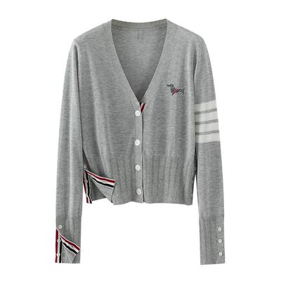 刺绣小狗冰丝针织开衫女外搭上衣