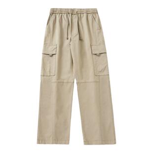 痞帅潮牌大口袋美式工装裤男女春秋宽松直筒裤日系复古百搭休闲裤