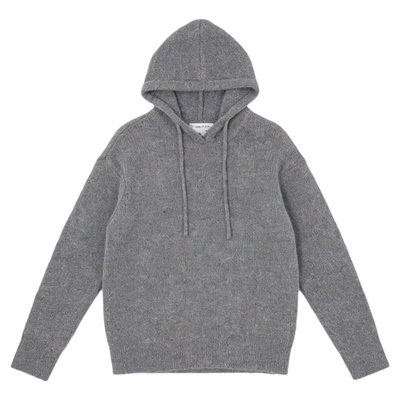 灰色针织连帽卫衣宽松内搭毛衣女