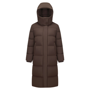 波司登羽绒服女长款过膝冬季舒适生活时尚小廓型可脱卸帽保暖外套