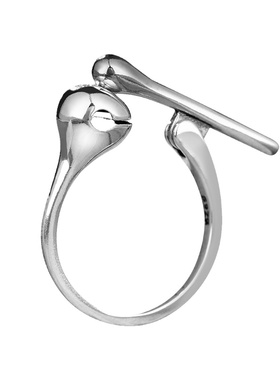 可敲功德解压木鱼纯银戒指饰品