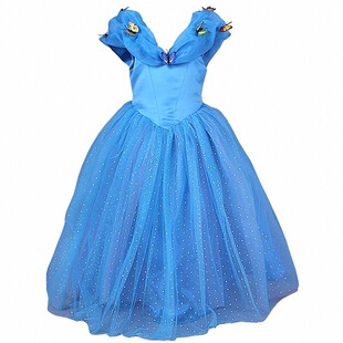 女童灰姑娘公主裙网纱Cinderella蓬蓬裙儿童表演出连衣裙女孩礼服