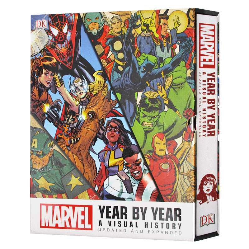 DK漫威图解年鉴 英文原版 Marvel Year by Year Updated and Expanded 逐年看漫威 精装画册设定集 漫威周边 Stan Lee斯坦李英文版