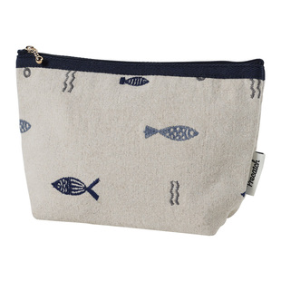 美摘刺绣化妆包日系简洁收纳小袋旅行便携拉链手拿包民族风内胆包