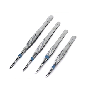 上海金钟敷料镊圆头镊有齿组织带钩镊不锈钢12.5/25医用镊子夹持