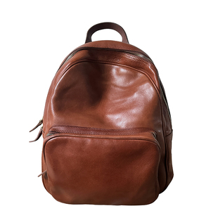 怒推！显气场！日常情侣款复古做旧手工皮植鞣牛皮双肩包女款背包